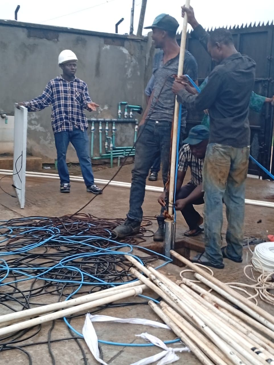 Team working together on laptop